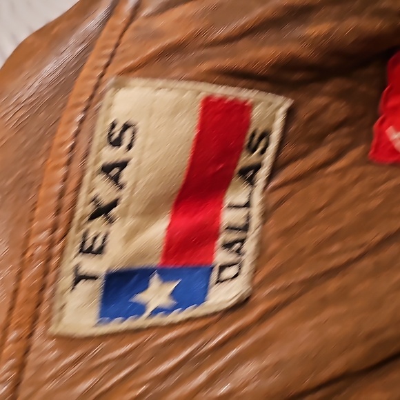 Heavy Leather Bomber Flight Jacket with Actual Relevant Patches sewn in. - Picture 12 of 16
